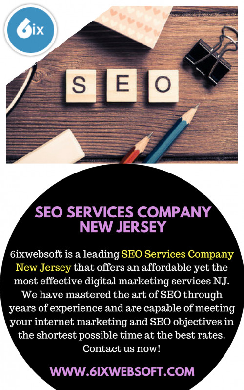 6ixwebsoft is one of the top Digital Marketing and SEO Services Company New Jersey. We provide full-suite internet marketing services. If you have multiple projects or hundreds of keywords to be ranked, you could hire a dedicated SEO team with expertise in on-page SEO, off-page SEO, content marketing etc. Visit us now!

https://6ixwebsoft.com/new-jersey/seo-company-in-nj/
