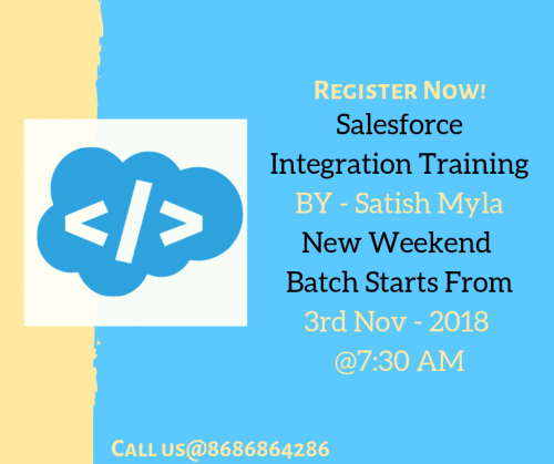 #salesforce #Integration #Training By - #Satishmyla
New Weekend Batch Starts From
3rd - Nov 2018 @7:30 AM
https://bit.ly/2E8dwPj
#Fileds #Visual #force #crm  #development #Apex
#Lightning #page #integrate #deploying #Dreamforce #SFDC #Iot #Cloud #trailhead #appexchange #sales