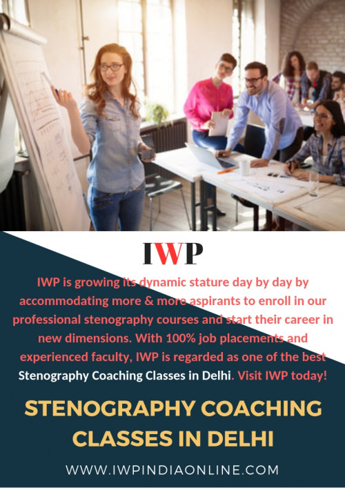 Being one of the pioneering Stenography Coaching Classes in Delhi, IWP has worked to provide a booming career to its students with 100% job assistance. IWP provides for well-equipped training centres to facilitate a comprehensive learning environment for the students. 

https://www.iwpindiaonline.com/stenography-institute.php