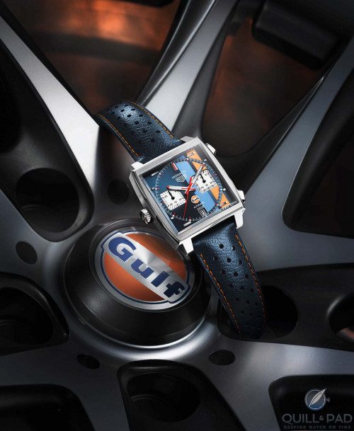 Now, after three iterations and eight years of waiting, the latest TAG Heuer Monaco with Gulf livery has been released, soon followed by a second limited edition, all following the announcement of a new global partnership between Gulf Oil International and TAG Heuer at the 2018 Geneva Motor Show The announcement preceded Baselworld 2018.