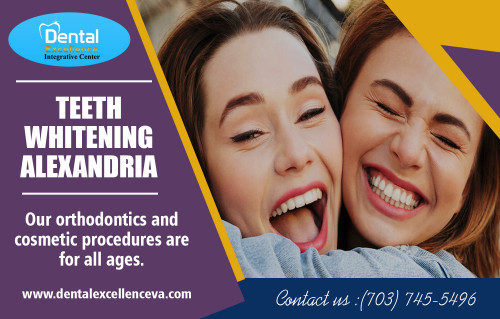 Teeth whitening in Alexandria for patients who want whiter, brighter smiles AT https://www.dentalexcellenceva.com/
Find us on Google Map : https://goo.gl/maps/RucbnPQF6Fn
Teeth whitening in Alexandria is a type of dentistry that involves making someone look better by fixing their teeth or parts of their face like their jawline. This type of dentistry will complete treatments that may not necessarily improve the function of the teeth but will help a person look better and ultimately feel more confident.
Social : 
https://www.instagram.com/dentalexcellenceva/
https://www.linkedin.com/company/dental-excellence-integrative-center
https://profile.freepik.com/user/dentistsalexandria

Address : 3116 Mt Vernon Ave, Alexandria, VA 22305, USA
Business Primary Phone Number: (703) 745 5496
Primary Email Address : care@dentalexcellenceva.com
Hours of Operation: Mon 8am-6pm / tue 8am-6pm / wed 8am-4pm / thurs 7am - 4pm / fri 7am -4pm / sat closed/ sun closed
Deals in : 
Naturopathic dentistry Alexandria
Holistic Care Alexandria
Teeth whitening Alexandria
Veneers Alexandria