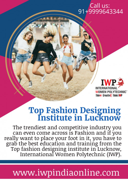If you are looking for fashion designing courses in Lucknow then connect with IWP. IWP is the Top fashion designing institute in Lucknow where you can get the best education and training for fashion industry courses. 
https://www.iwpindiaonline.com/location/lucknow/fashion-designing-institute/