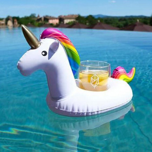 Unicorn Inflatable Cup Floating Coasters Drink Holder b