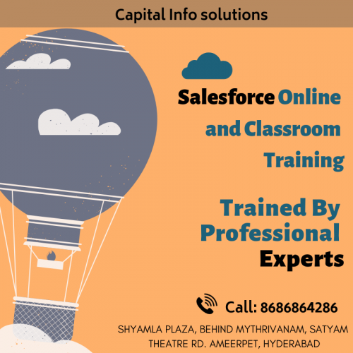 Salesforce Online and Classroom Training
Get professional training while start training at Capital info solutions trained by Industry experts(10+ years Experience) get Hands-on experience on projects, placement assistance, Job oriented training 
for more information 
Call: 8686864286
Visit: https://www.capitalinfosol.com/
 #CRM #technology #cloud  #job #education #training #career #india #development #online #crm #salesforce #motivation #jobinterviews #cloudcomputing #softwareengineering  #World