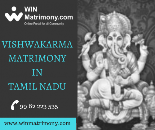 Looking for Vishwakarma Brides and Grooms in Tamil Nadu.The Best Matrimony For Vishwakarma community is Win Matrimony.Register Now to find out your perfect Soul Mate!!! Only @ Win Matrimony were Registration is Free!!! Free!!! Free!!!