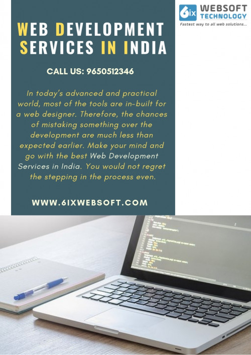 Web Development Company in India is where a man plans a page or a website. Our Web Development Services in India offers customer side/server-side scripting, web server and system security arrangement and web-based business improvement. You are no different from others, yet you are the difference in the world of creating a website.

https://6ixwebsoft.com/web-development/