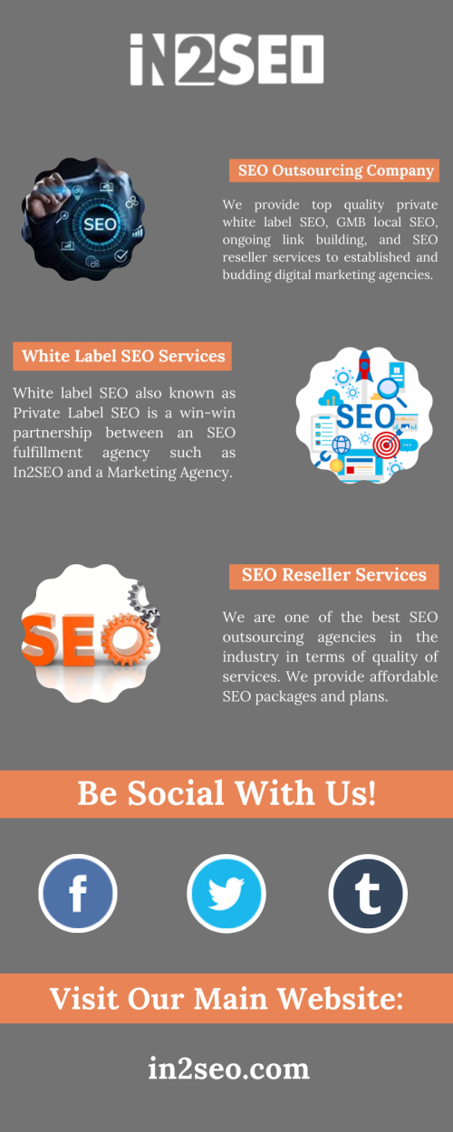 In2SEO is a wholesale white label SEO Agency that provides top quality private label SEO, GMB local SEO, ongoing link building, and SEO reseller services to established and budding digital marketing agencies. We are one of the best SEO outsourcing agencies in the industry in terms of quality of services. We provide affordable white label SEO packages and plans. In2SEO is your trusted internet marketing and search engine optimization partner. Contact In2SEO if you are looking for affordable internet marketing programs for your outsourcing company. To know more visit here: https://in2seo.com/