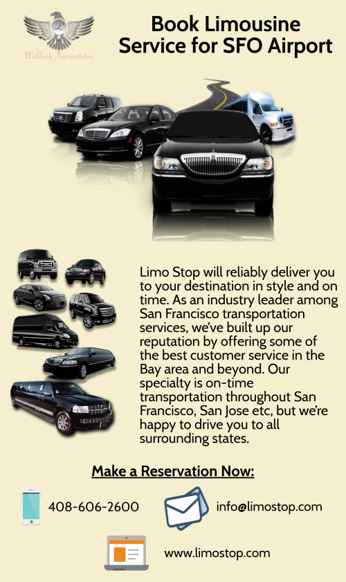 Limo Stop provides luxury limo services for for SFO Airport. To make a reservation you can visit: https://www.limostop.com/