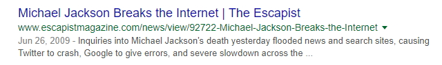michael jackson death breaks the internet