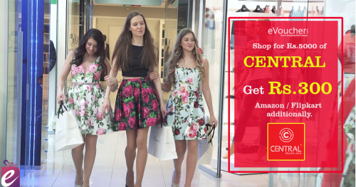 Buy CENTRAL Gift Cards Online & CENTRAL Gift Vouchers Online from India's leading gift online store. Give someone ultimate present by purchasing one of our CENTRAL Gift Vouchers Online. Special Offer at CENTRAL  for eVoucherIndia Customers
Shop for Rs.5000 of Any Pantaloons, Shoppers Stop, CENTRAL, MAX, Life Style and get Amazon/Flipkart vouchers worth Rs.300 worth eVouchers absolutely FREE!https://www.evoucherindia.in/e-vouchers/central-e-voucher/58