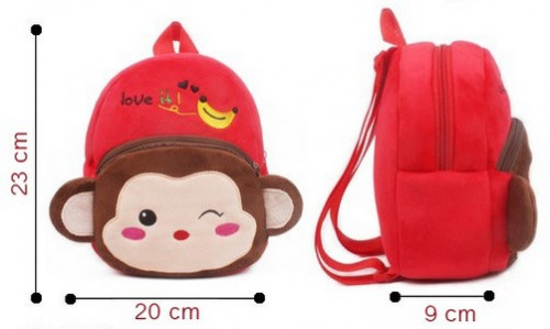 children kid bag backpack red monkey 08
