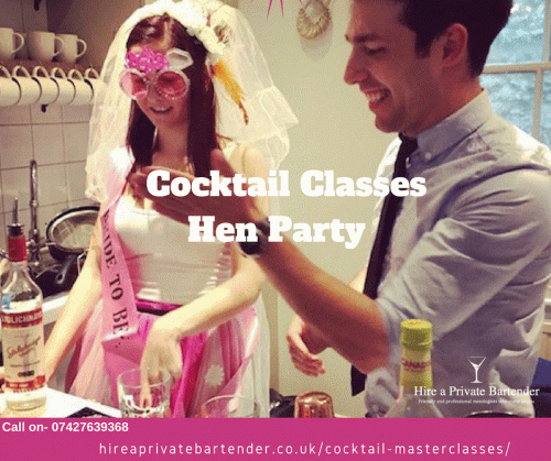 Girls, are you going to make a hen party? Hire A Cocktail Classes Hen Party service from “Hire A Private Bartender”. We give our 110% effort to make your party entertaining. It’s the right place with perfect mixologists from which you can learn a list of gorgeous cocktail creation methods. Enjoy your hen night with your friends. 
To hire now, call us: - 07427639368
For more information, visit us: - https://hireaprivatebartender.co.uk/cocktail-masterclasses/