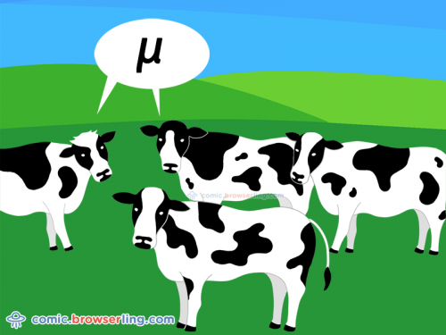 Greek cows say μ.

For more coder comics visit comic.browserling.com. New programmer comics every week!