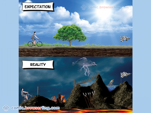 Expectation vs. reality.

For more coder comics visit comic.browserling.com. New programmer comics every week!