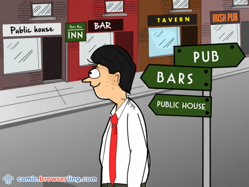 An SEO expert walks into a bar, bars, pub, inn, tavern, public house, Irish pub, drink, drinks, beer, alcohol...

For more coder comics visit comic.browserling.com. New programmer comics every week!