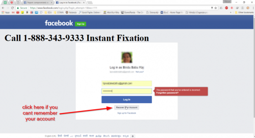 facebook login change password