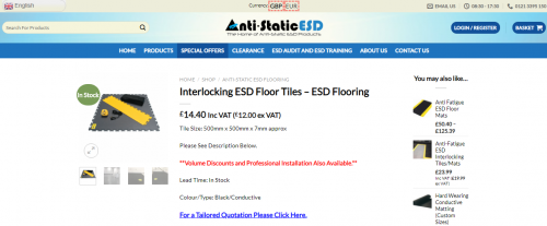 Our ESD Flooring is high quality, durable and configuarable. Purchase our Interlocking anti static floor tiles. Our Anti Static ESD Floor Tiles are in stock Esd floor tiles
When it comes to finding top quality ESD products, look no further than our team at Anti-Static ESD. As purveyors of the finest quality ESD stock in Europe, we take our role as one of the leading suppliers of quality static control products incredibly seriously. It is this dedication and professionalism that makes us one of the best choices around for all of your anti static products needs.

#antistaticmat #esdmat #antistaticbag #ESDClothing #esdflooring #antistaticfloortiles #esdfloortiles #esdchair #esdworkbench #esdbench #staticshieldingbags

Read more:- https://www.antistaticesd.co.uk/shop/esd-flooring-anti-static-flooring-tiles/heavy-duty-esd-7mm-interlocking-tiles/