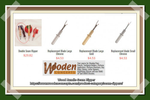 Work on loose threads anywhere on the go with personalized wood handles seam ripper kit, single and double seam ripper; small enough to fit in your pocket at the best price. Get one with your text engraved on it and also get spares to create more options and work with ease.
https://www.woodenconcepts.com/product-category/seam-rippers/