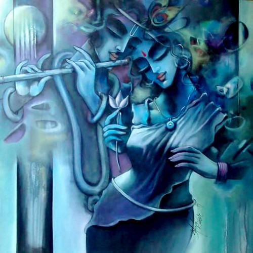 Here is the Mix media art of Radha Krishna painting where artist represents the divine love story of Radha-Krishna, that touches every heart and soul. More to Know:https://www.indianartideas.in/artwork/10218